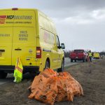 Can Liner bags filled with trashed waiting to be loaded on the WCP Solutions whole service van