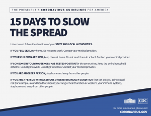 Slow the spread of COVID-19 from the President