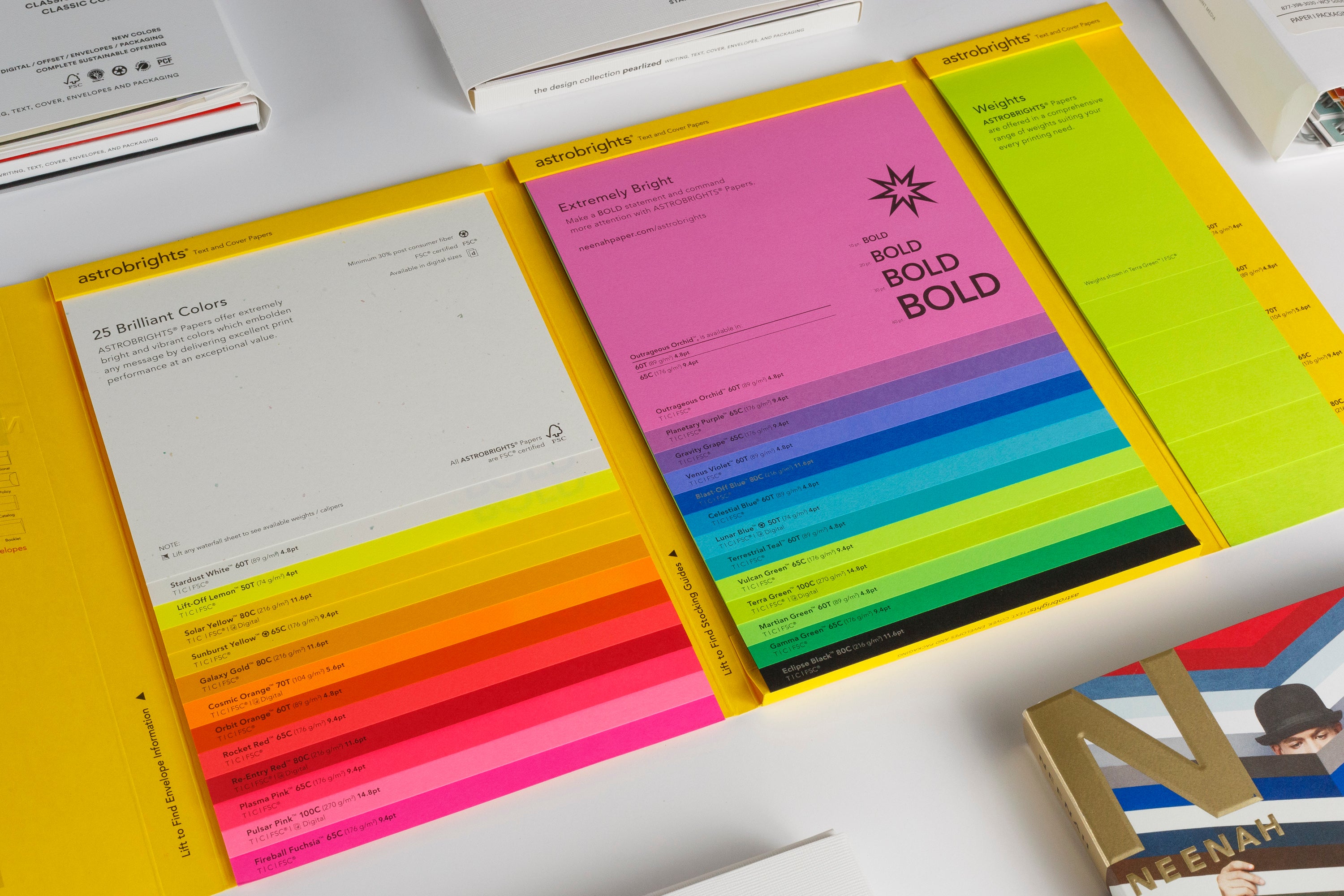 Astrobrights swatchbook and paper samples available from the WCP Solutions Sample Department
