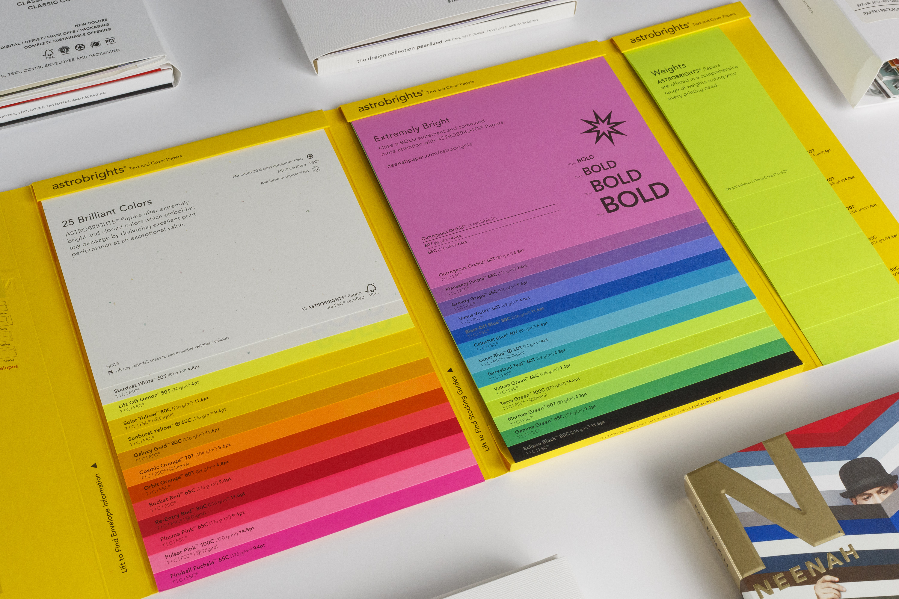 Astrobrights swatchbook and paper samples available from the WCP Solutions Sample Department