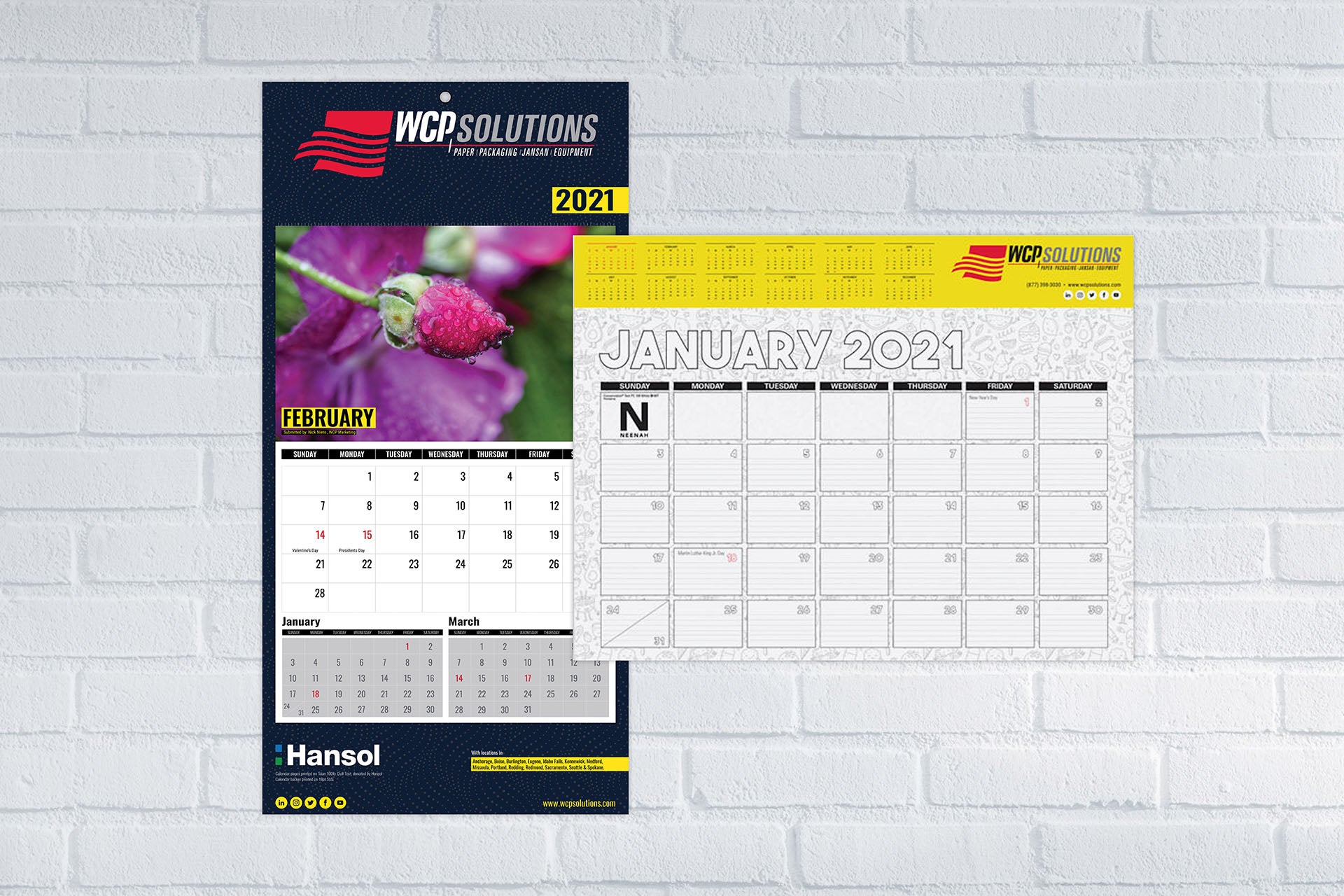 WCP Wall and Desk Calendar for 2021