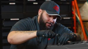 WCP Solutions service technician working on cleaning equipment