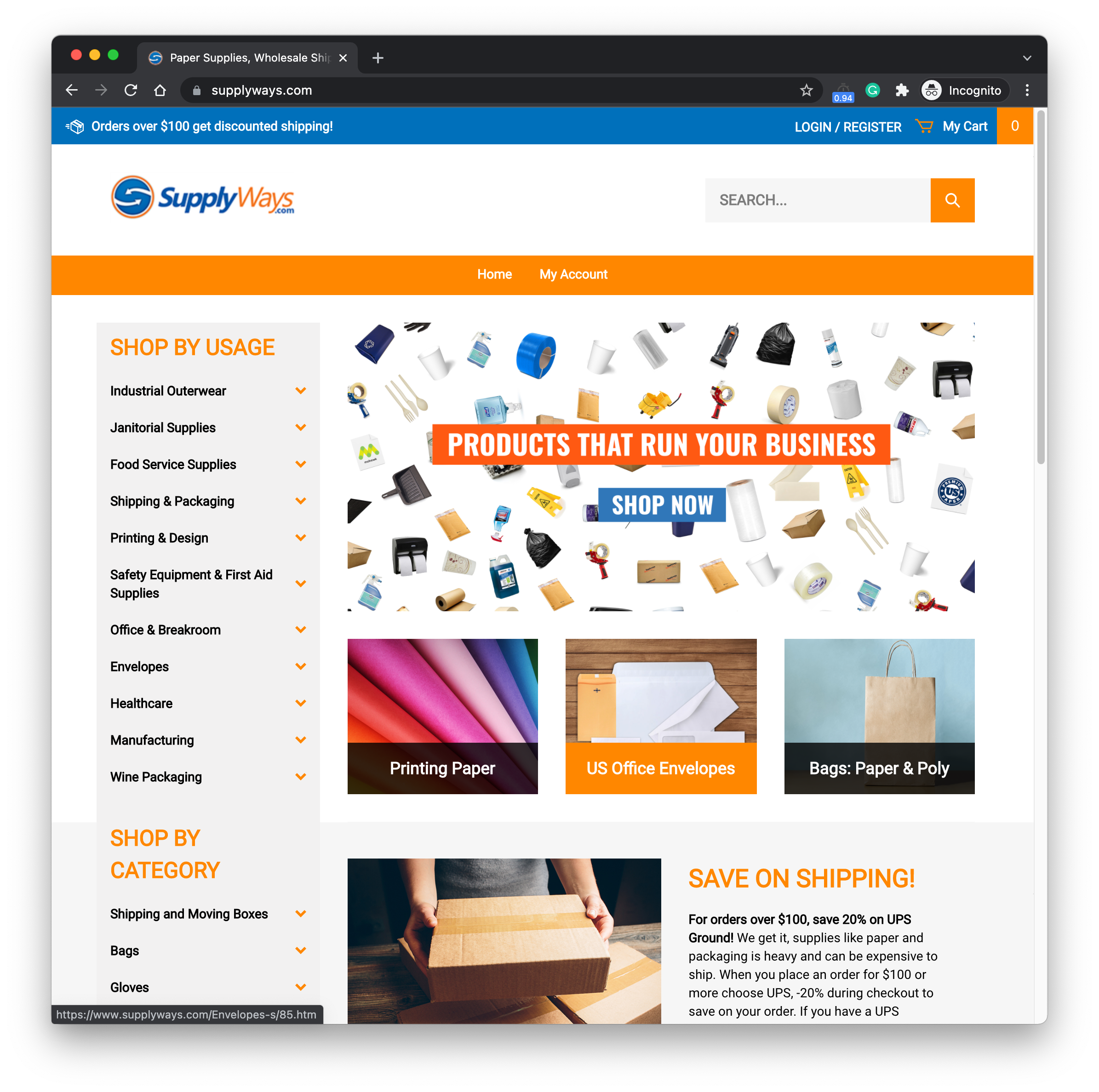 Supplyways Storefront Website