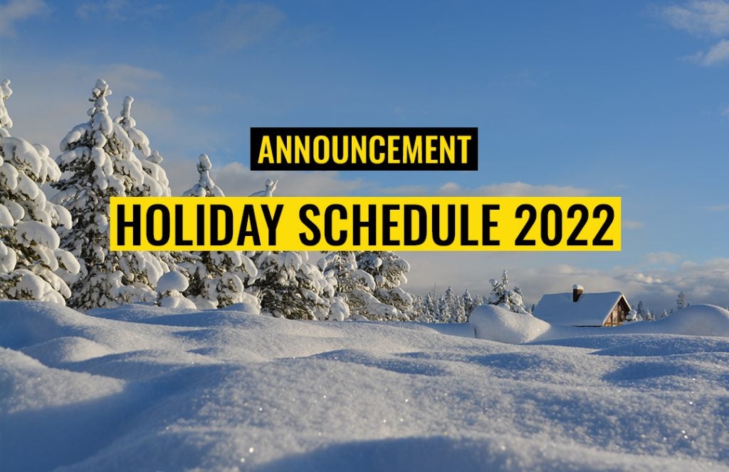 Holiday Schedule Announcement
