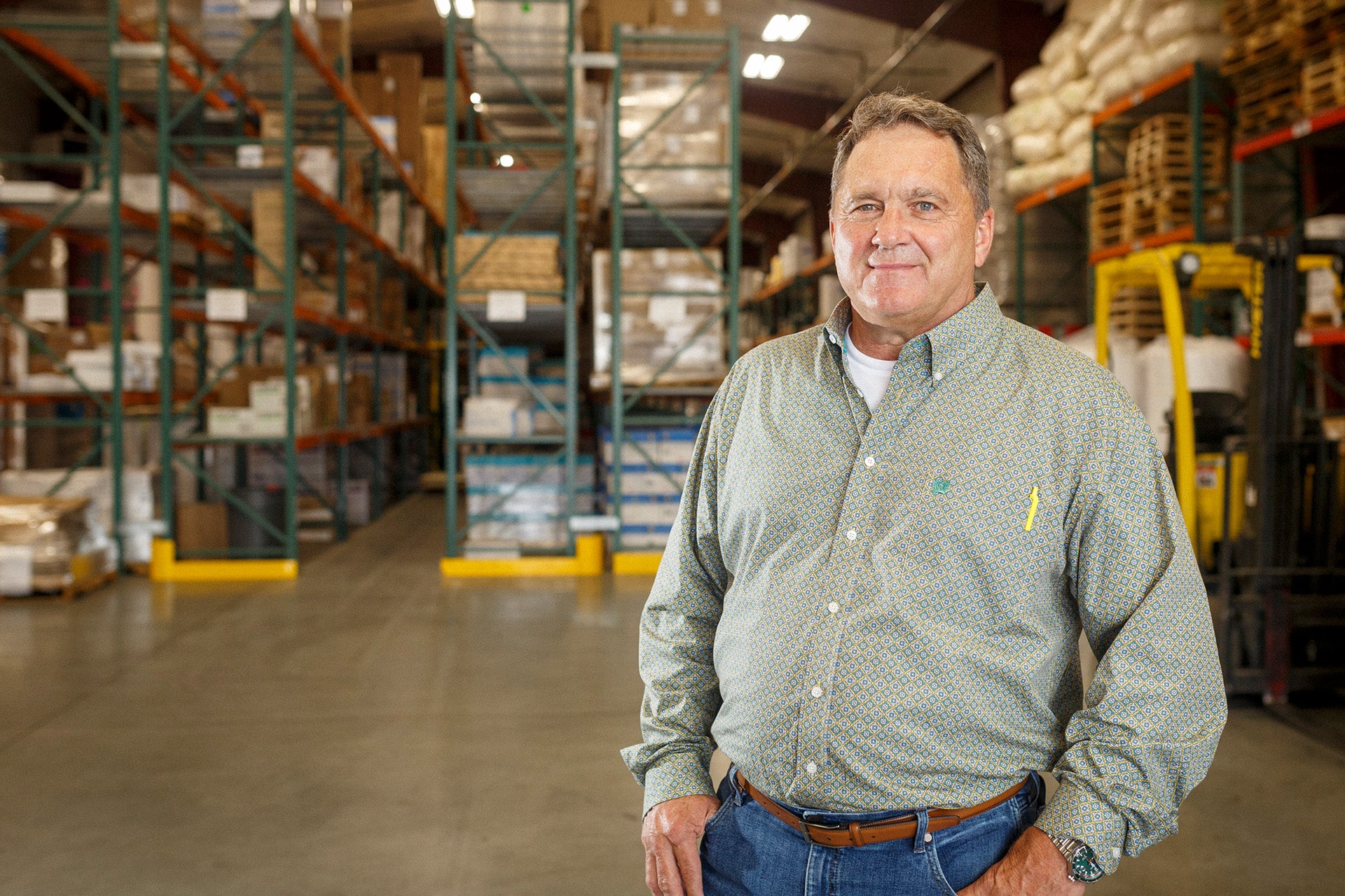 Cliff standing in the warehouse at WCP Solutions Kennewick, WA