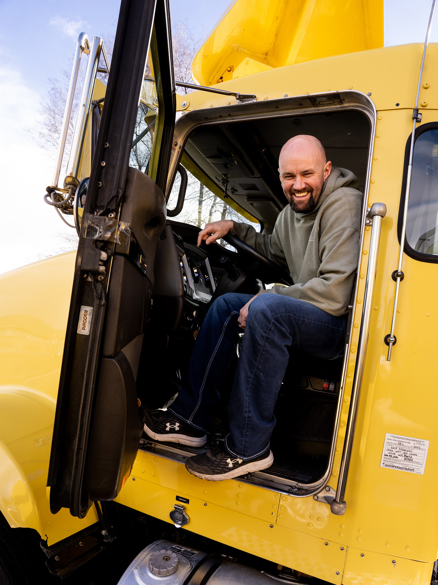 Joe sitting in his delivery truck