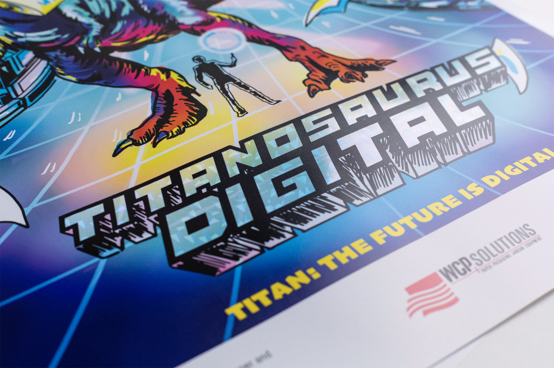 Closeup of Titanosaurus Digital Holographic Foil